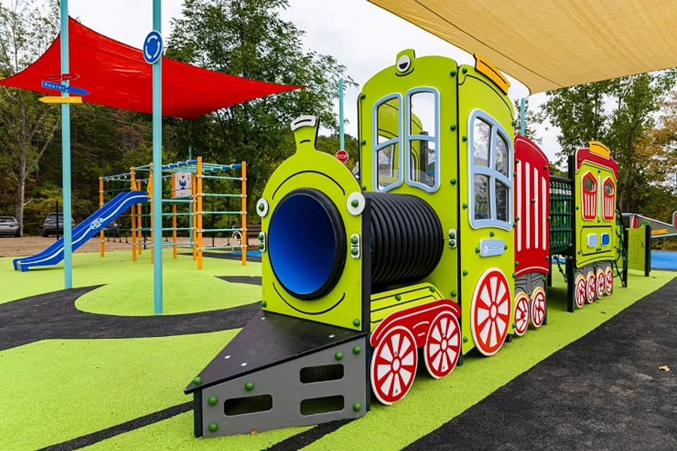Transport-themed Game Day accessible playground